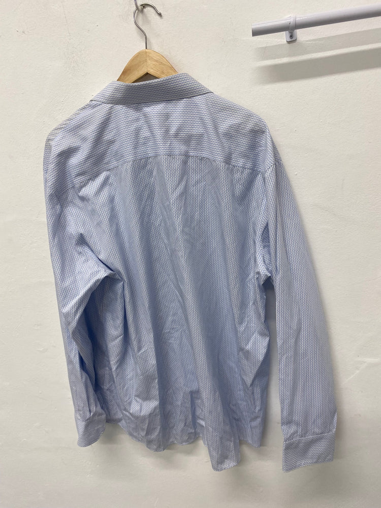 Fabulous Kenneth Cole Dress Shirt UK XL Light Blue &White striped Race Days DW001