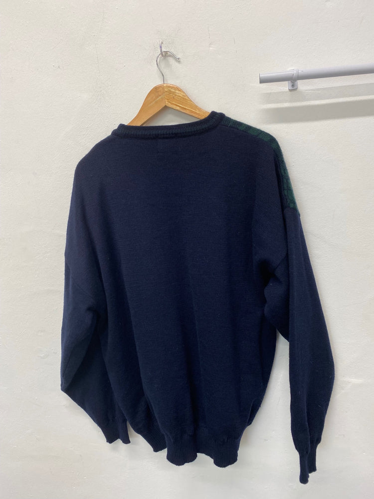 Fabulous Proquip Golf Sweater UK XL Green Navy Blue tartan Windproof SL001