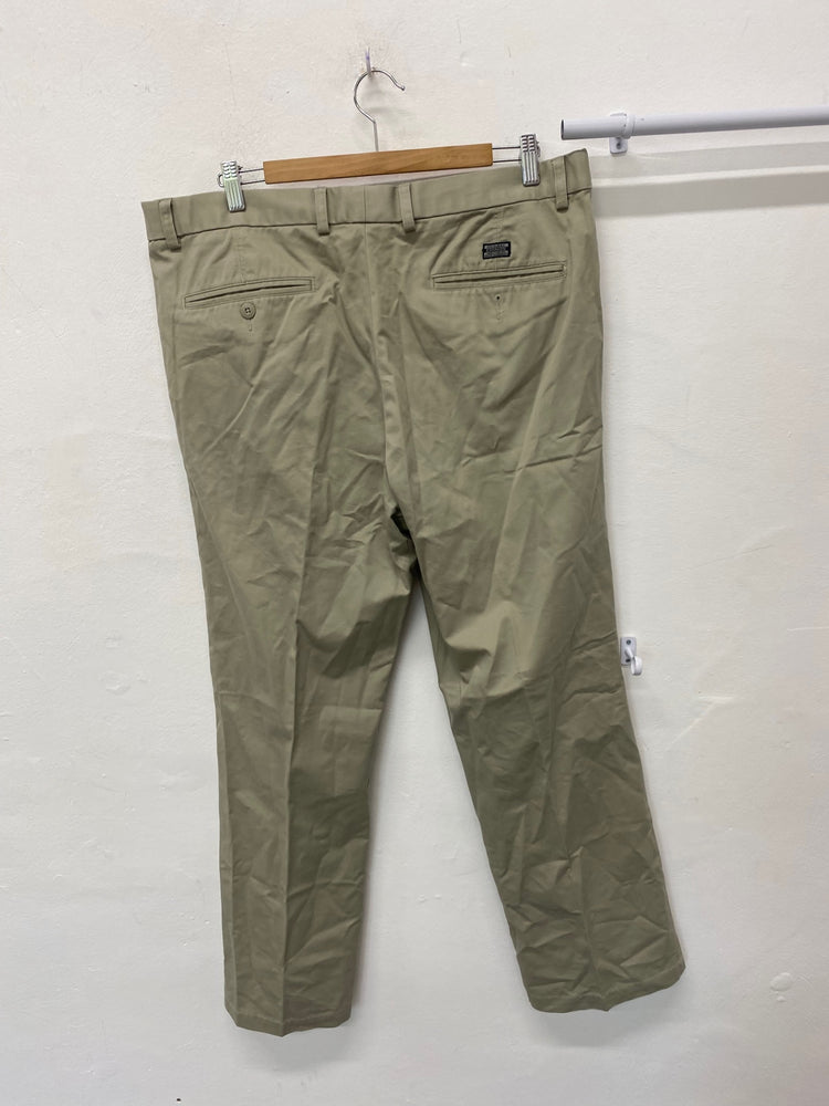 Fabulous Marks & Spencers Chino Trousers W38” Beige pleated leisure Golf SL001