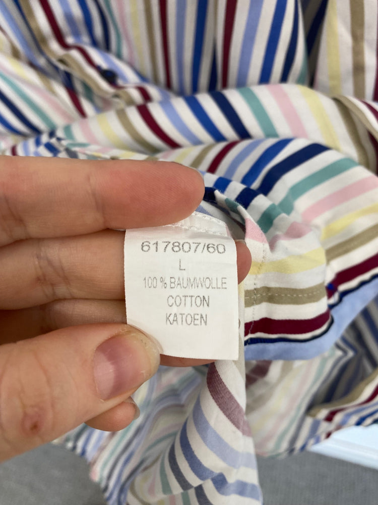 Classic Giordano Shirt UK L Multicolour Stripe KM001