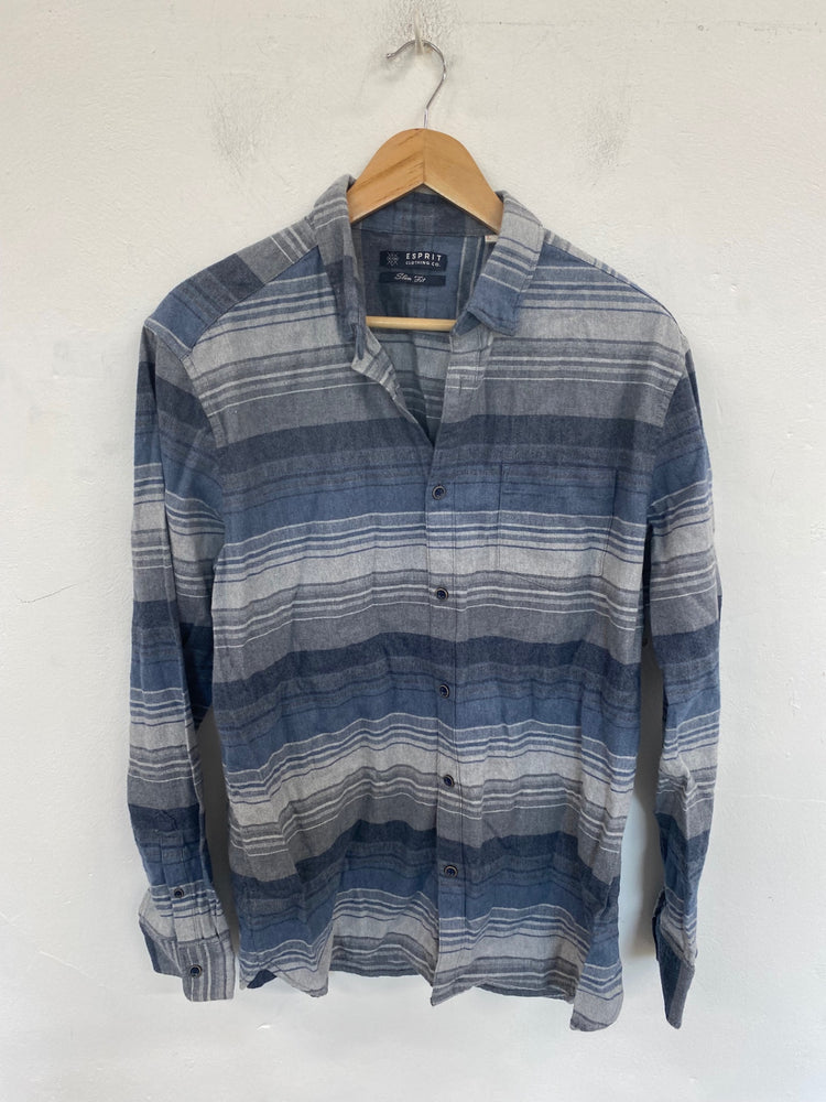 Classic Esprit Shirt UK L Blue & Grey Stripe KM001
