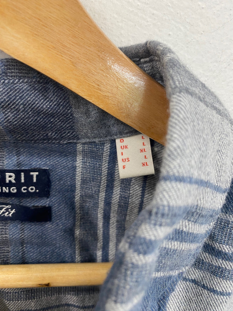 Classic Esprit Shirt UK L Blue & Grey Stripe KM001