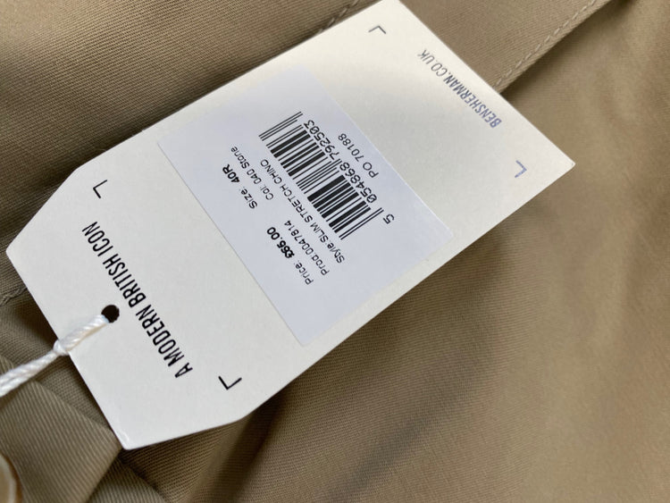 Fabulous Ben Sherman Chino Trousers W40” Stone Race Days DW001