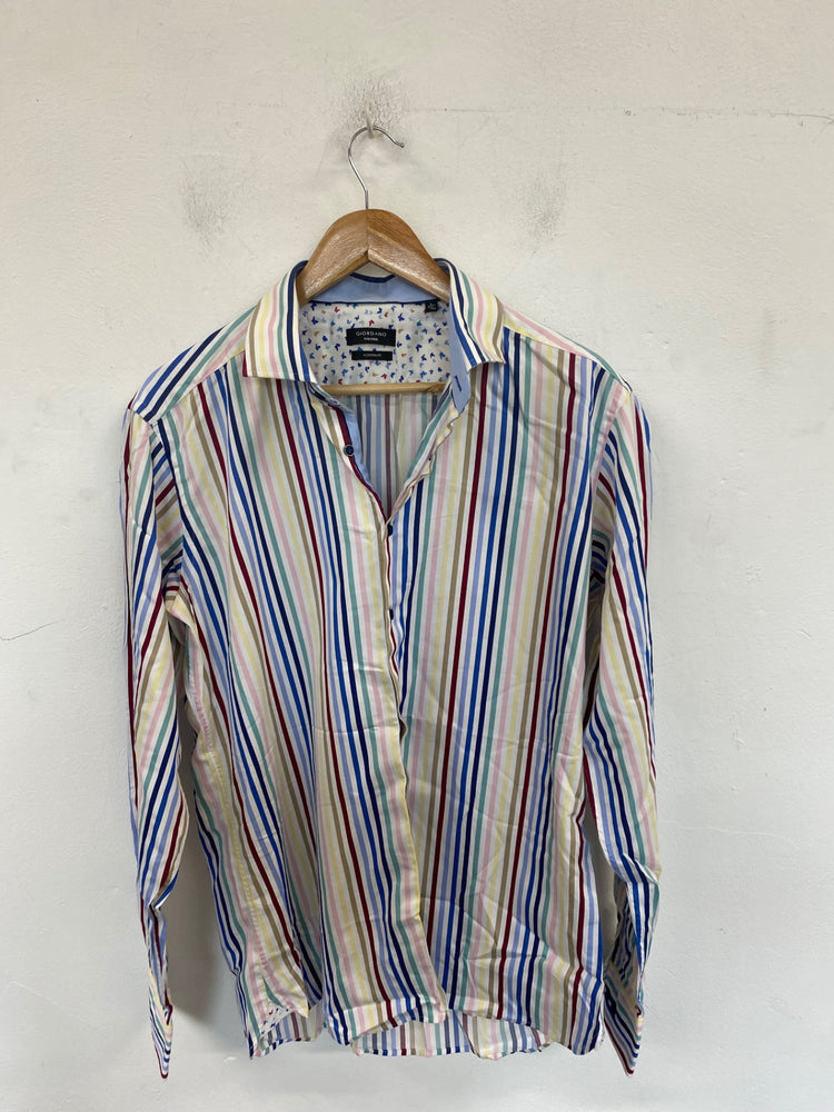 Classic Giordano Shirt UK L Multicolour Stripe KM001