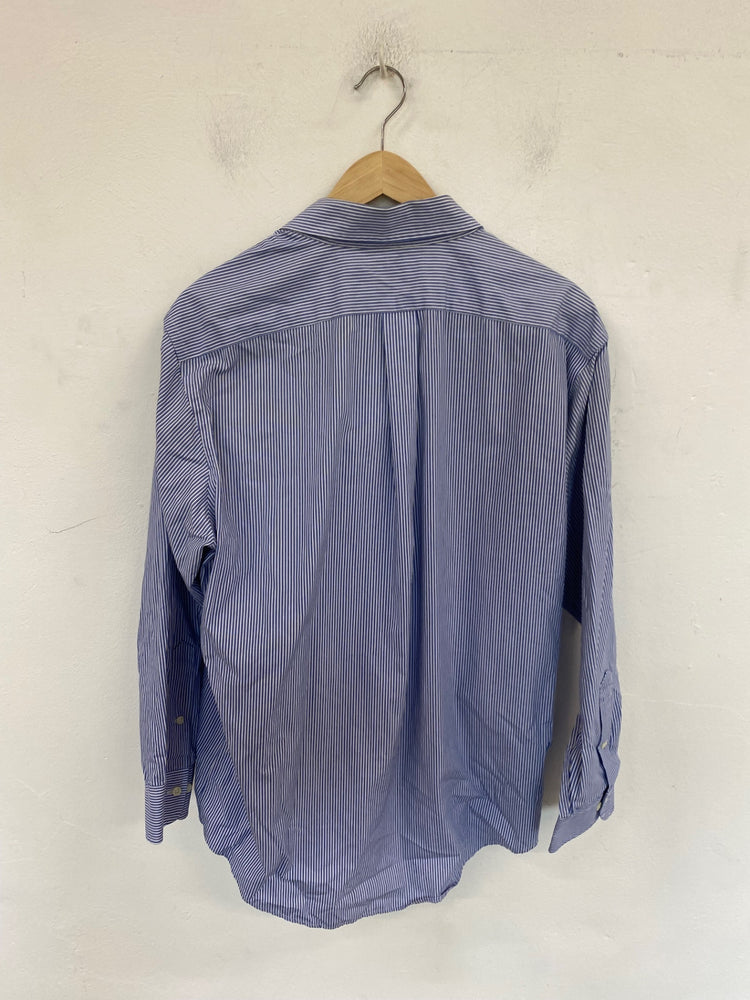 Classic Lauren Ralph Lauren Shirt UK L Blue & White Stripe JP001