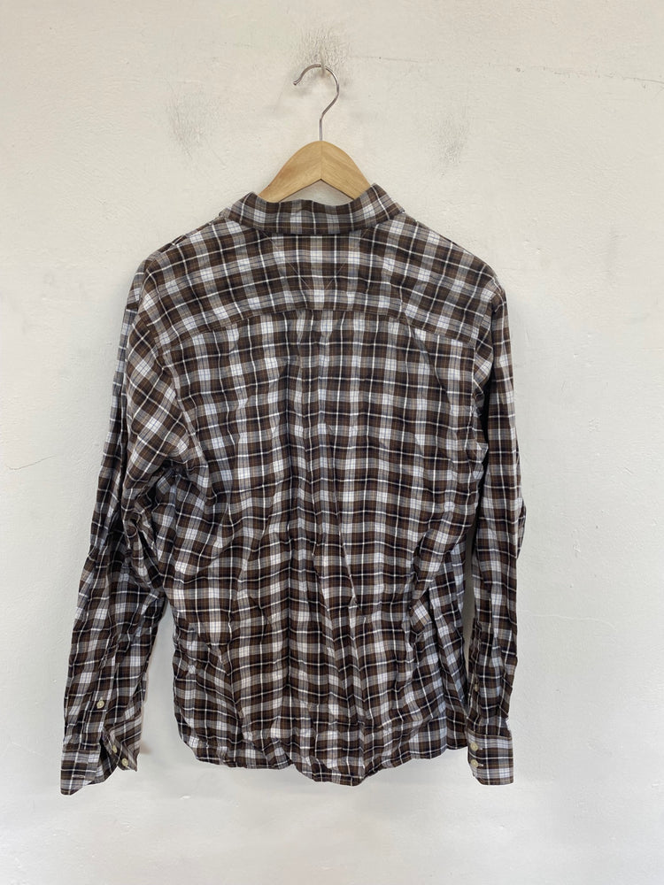 Classic Tommy Hilfiger Shirt UK M Brown Multi Check KM001