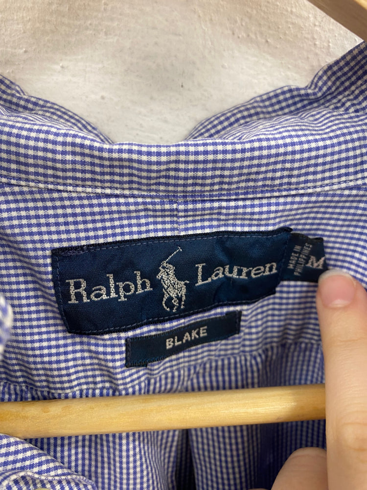 Classic Ralph Lauren Shirt UK M Blue Gingham JP001