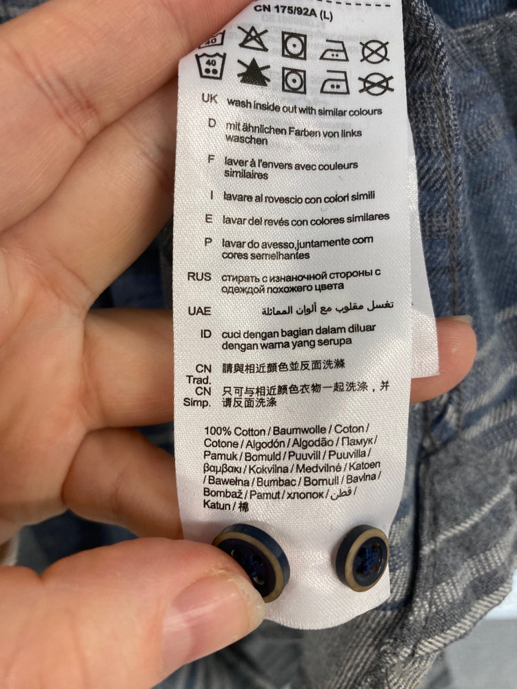 Classic Esprit Shirt UK L Blue & Grey Stripe KM001