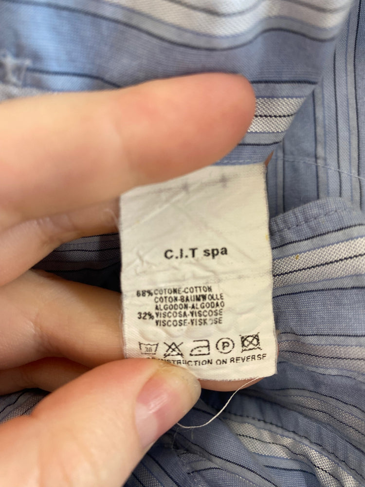 Classic Armani Collezioni Shirt UK XXL Blue & White Stripe DW001