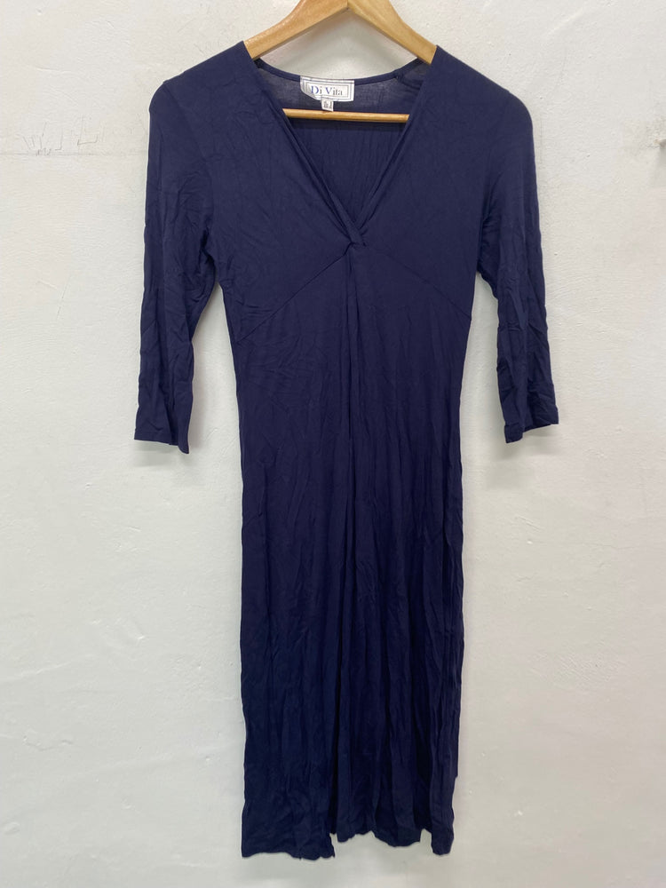 Fabulous Di Vita Dress Uk8 Rich Navy stretch classic BT001