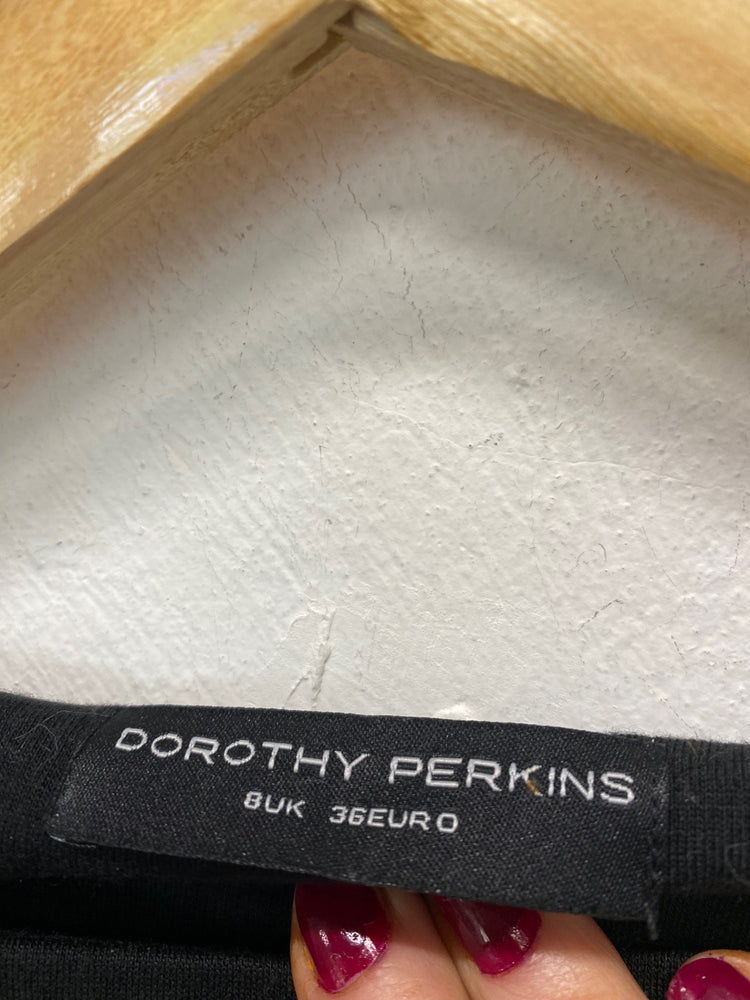 Fabulous Dorothy Perkins Swing Dress Uk8 Black jersey fabric BT001