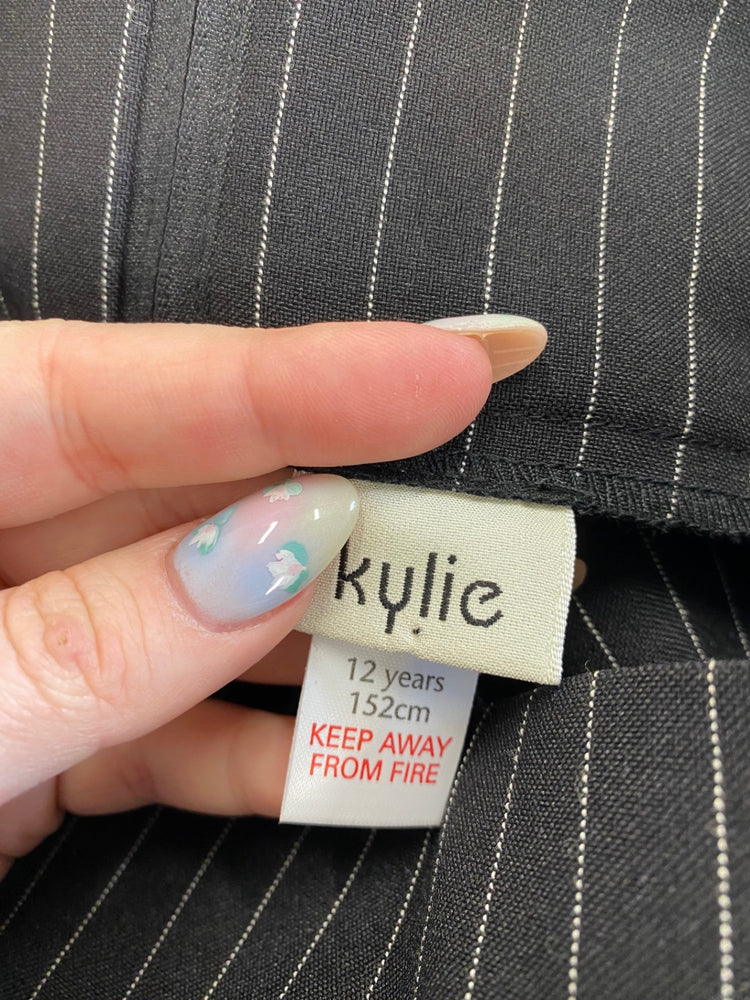 Fabulous Kylie Midi Skirt 12yrs Black Pinstripe BT001