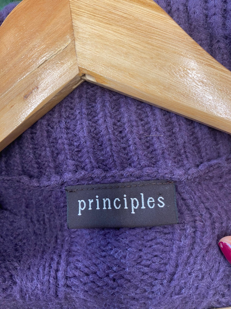 Fabulous Principles Cardigan Uk8 Purple longline classic BT001