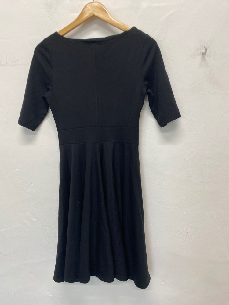 Fabulous Dorothy Perkins Swing Dress Uk8 Black jersey fabric BT001