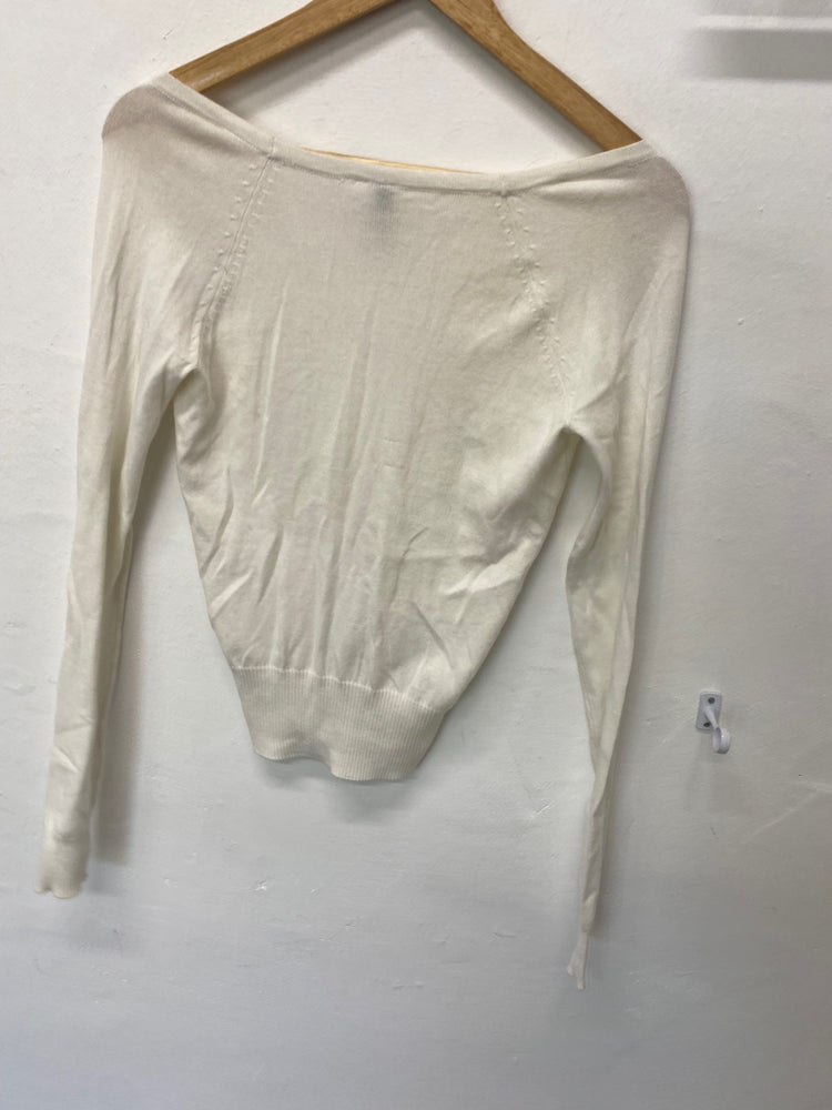 Fabulous H&M Cardigan Uk8 Cream classic shape BT001
