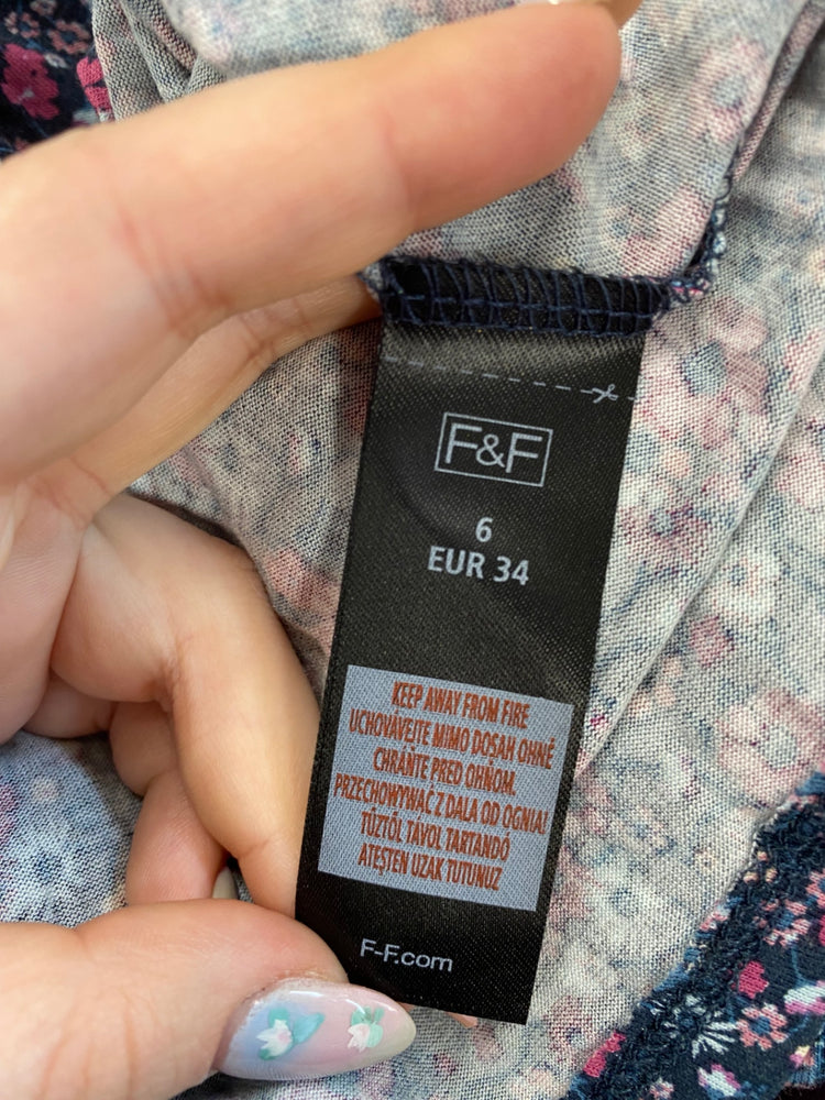 Fabulous Boho F&F Mini Skirt UK6 Navy & Pink BT001