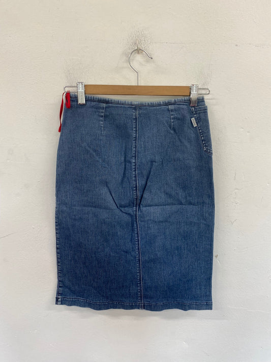 Fabulous Guess Denim Skirt UK S Blue BT001