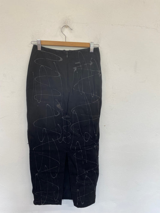 Y2K Vintage Jacqui Burke Midi Skirt UK S Black BT001
