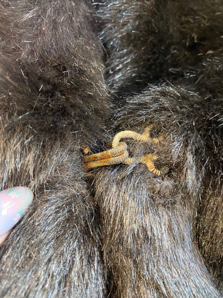 Vintage Made In England Faux Fur Coat UK12 Dark Brown BT001