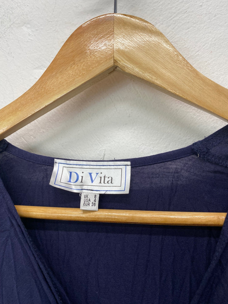 Fabulous Di Vita Dress Uk8 Rich Navy stretch classic BT001