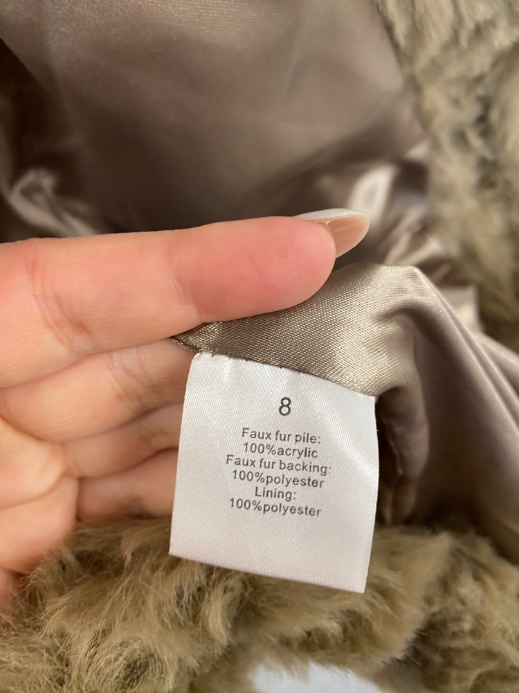 Fabulous Vintage Boutique Collection Faux Fur Coat UK8 Brown BT001