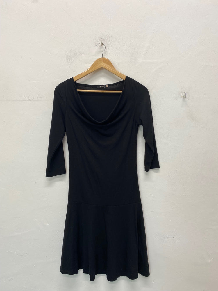 Fabulous LUMA Mini dress UK10 Black drop waist elegant BT001