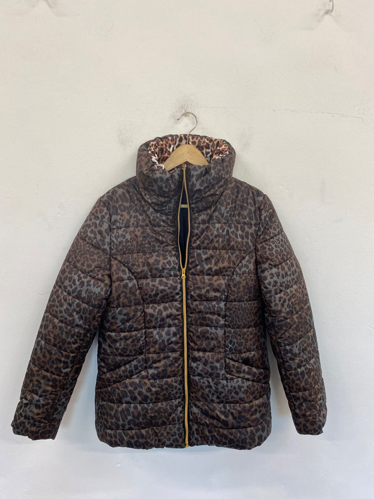 Fabulous AVON Puffer Jacket UK6-8 Brown Animal Print BT001