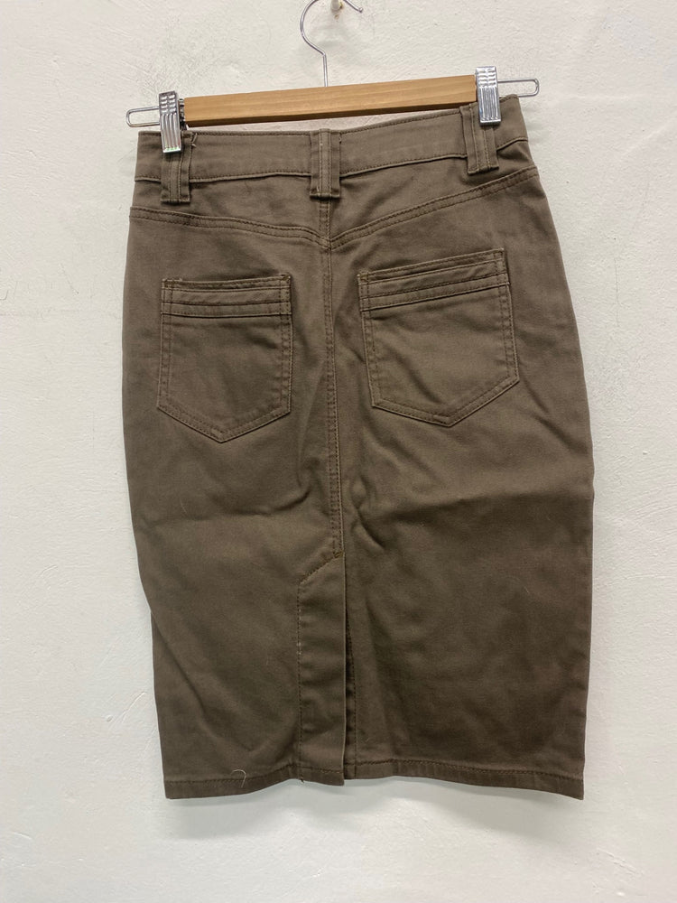 Fabulous H&M Denim pencil Skirt UK6 Taupe brown BT001