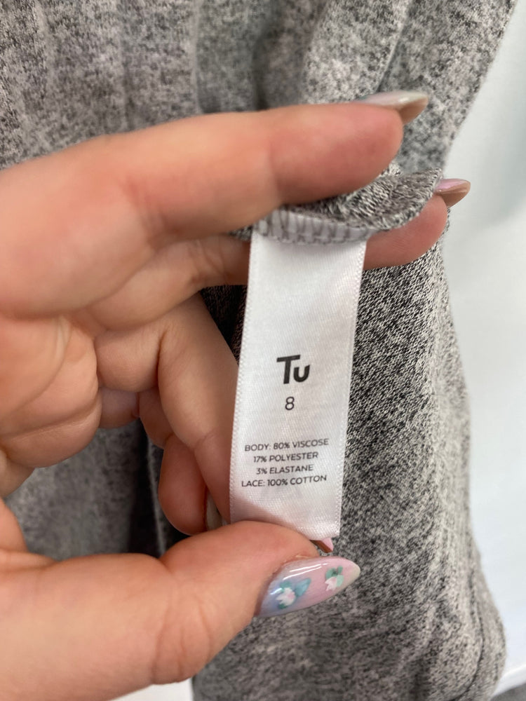 Fabulous TU Broderie Collar Mini Dress UK8 Grey BT001