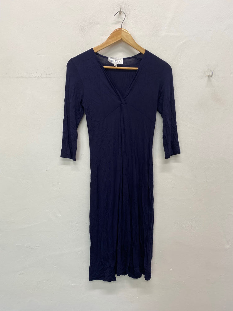 Fabulous Di Vita Dress Uk8 Rich Navy stretch classic BT001