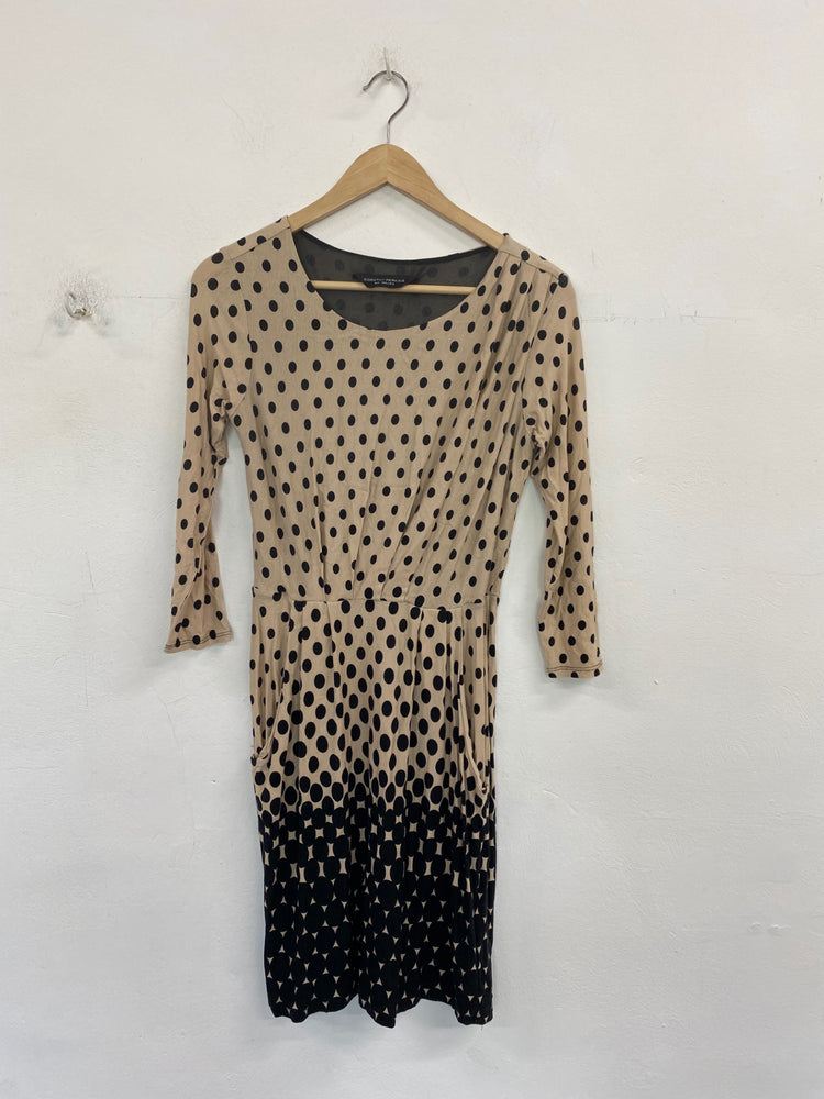 Fabulous Dorothy Perkins Mini Dress UK8 Beige & Black Polkadot BT001