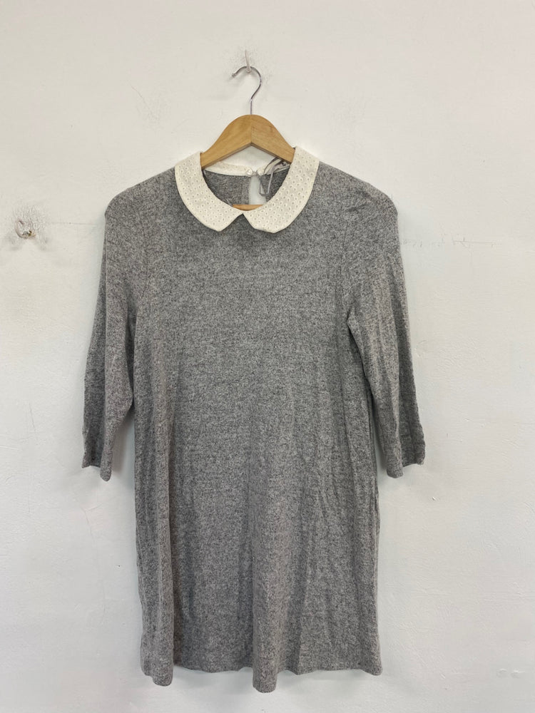 Fabulous TU Broderie Collar Mini Dress UK8 Grey BT001