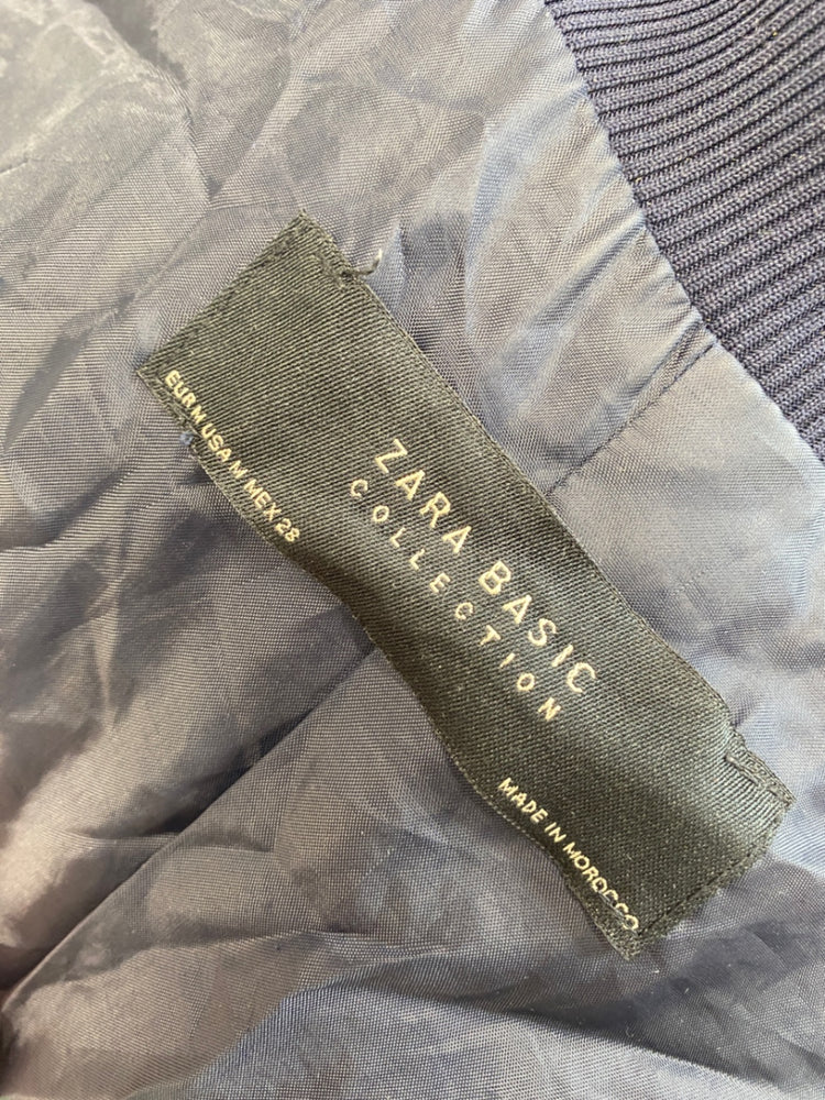 Fabulous Zara Basic Bomber jacket UK M Navy floral AM013