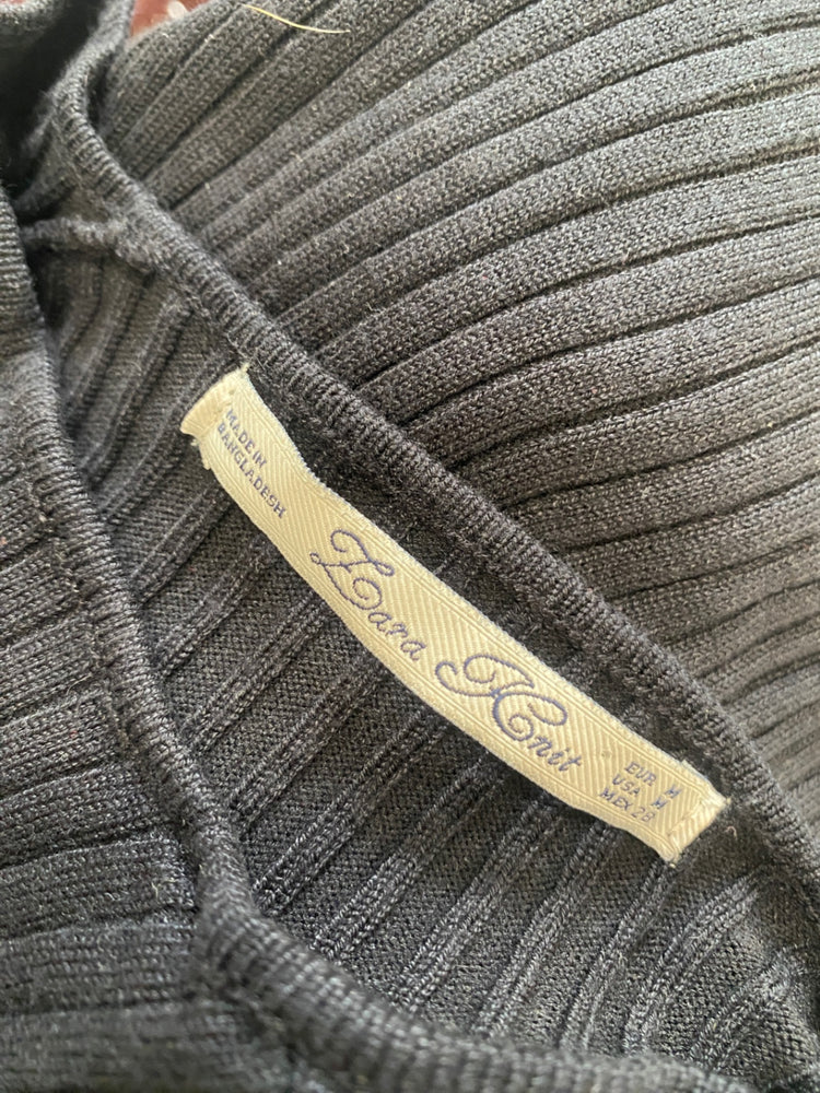 Fabulous Zara knit Dress UK M Black maxi AM013