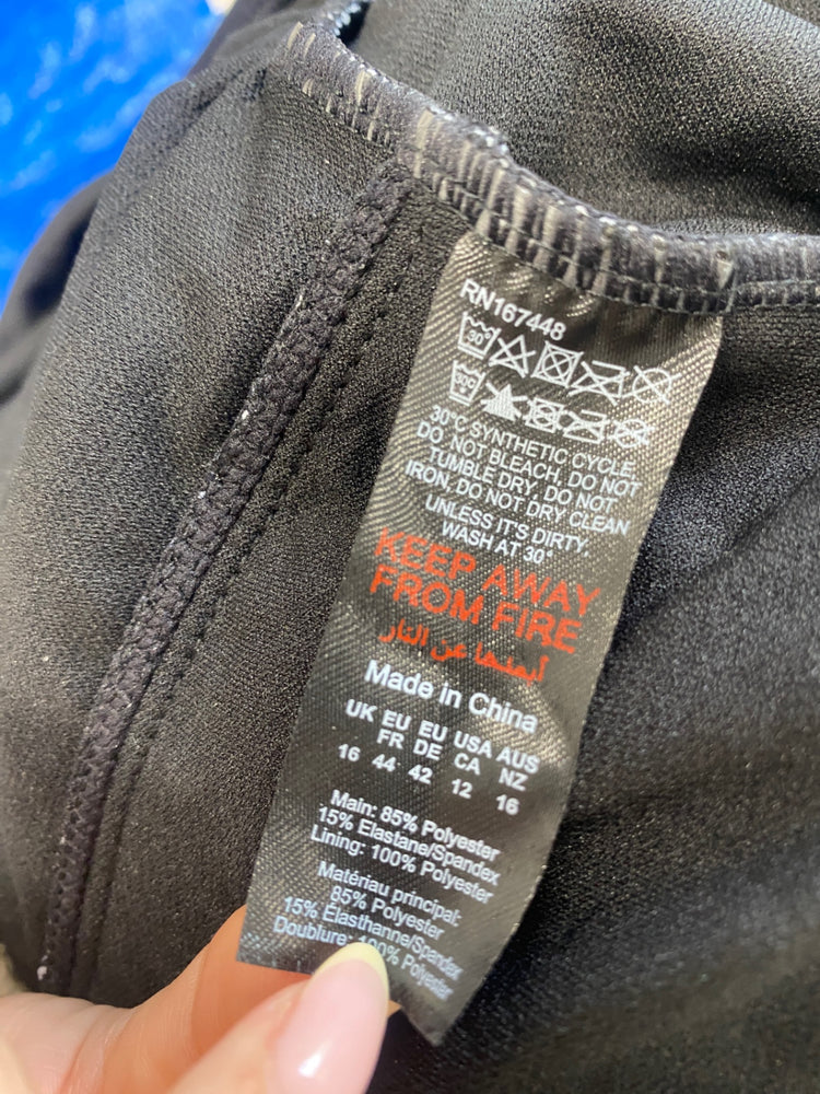 Fabulous Boohoo Swimsuit UK16 Black spotted AM013