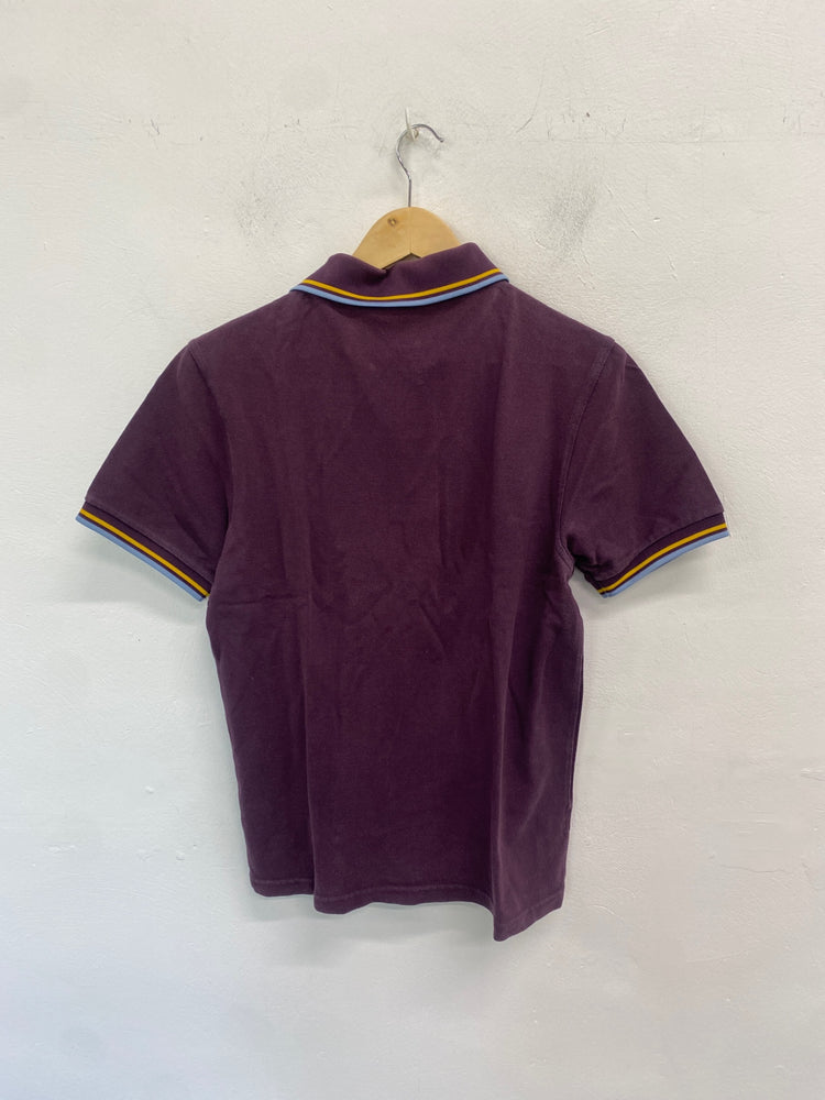 Fabulous Fred Perry Polo Shirt UK S Purple GC003