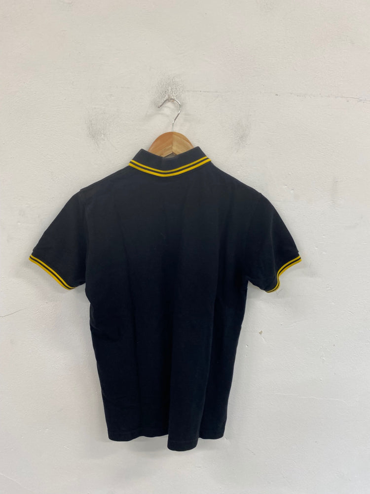 Fabulous Fred Perry Polo shirt UK S Black & Yellow GC003
