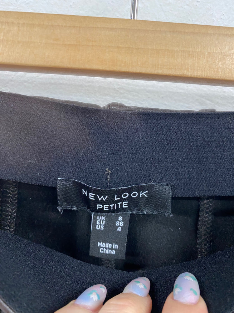 Sleek New Look Faux Leather Trouser UK8 Chocolate Brown VT002
