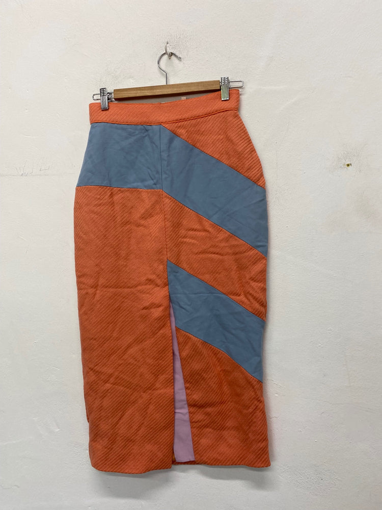 Fabulous Roksanda Pencil Skirt UK10 Orange & blue Coquette AM013