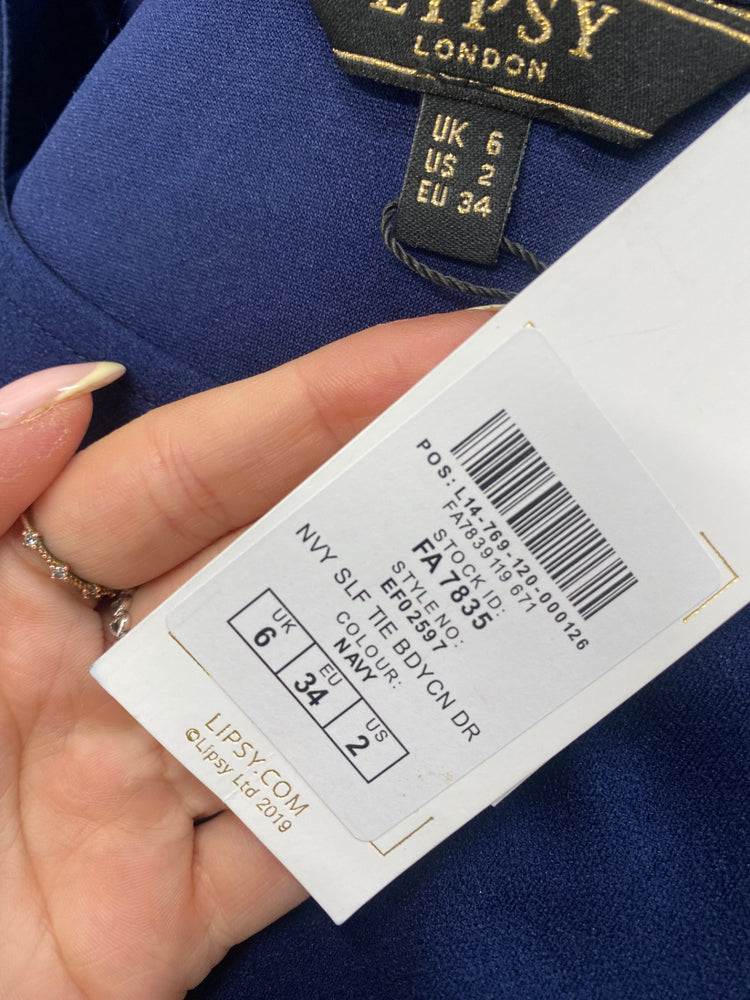 Fabulous Lipsy london Dress UK6 Navy Blue new VT002