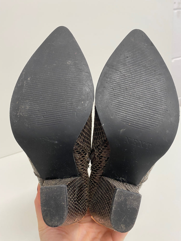 Fabulous Next Ankle Boots UK4 faux snakeskin western VT002