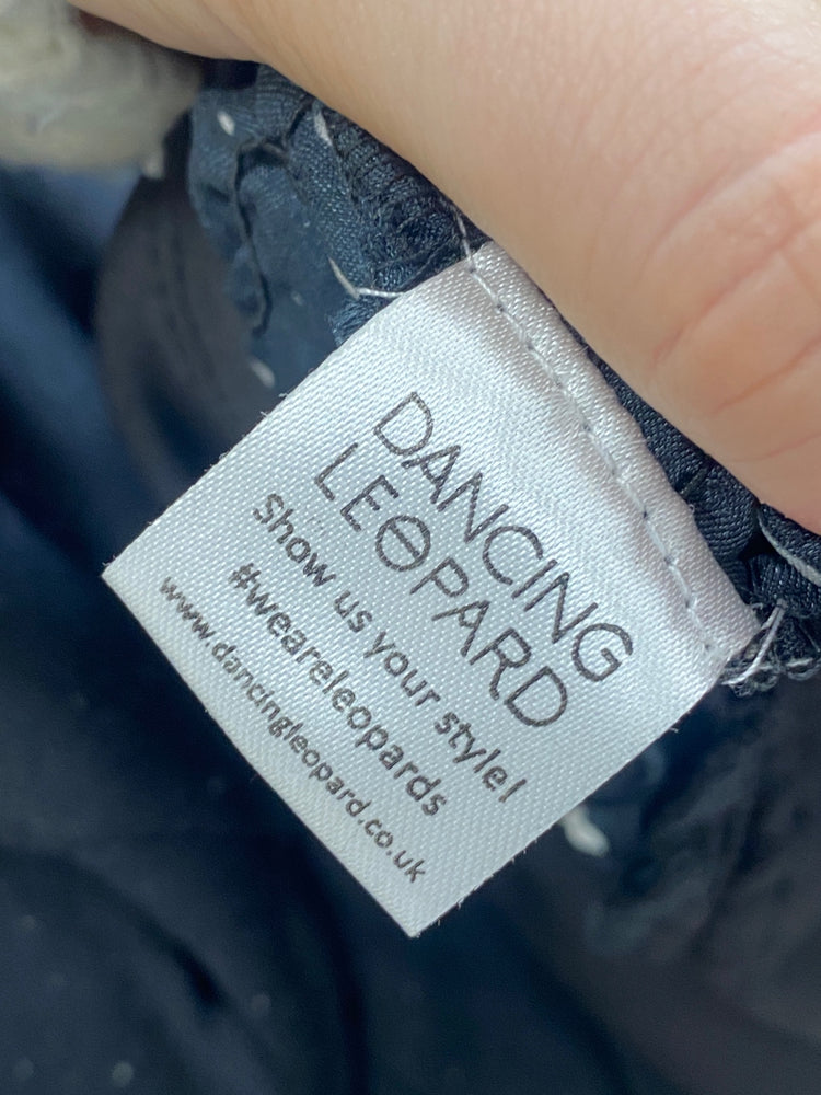 Fabulous Dancing leopard Swimsuit UK14 Black and white ruched AM013