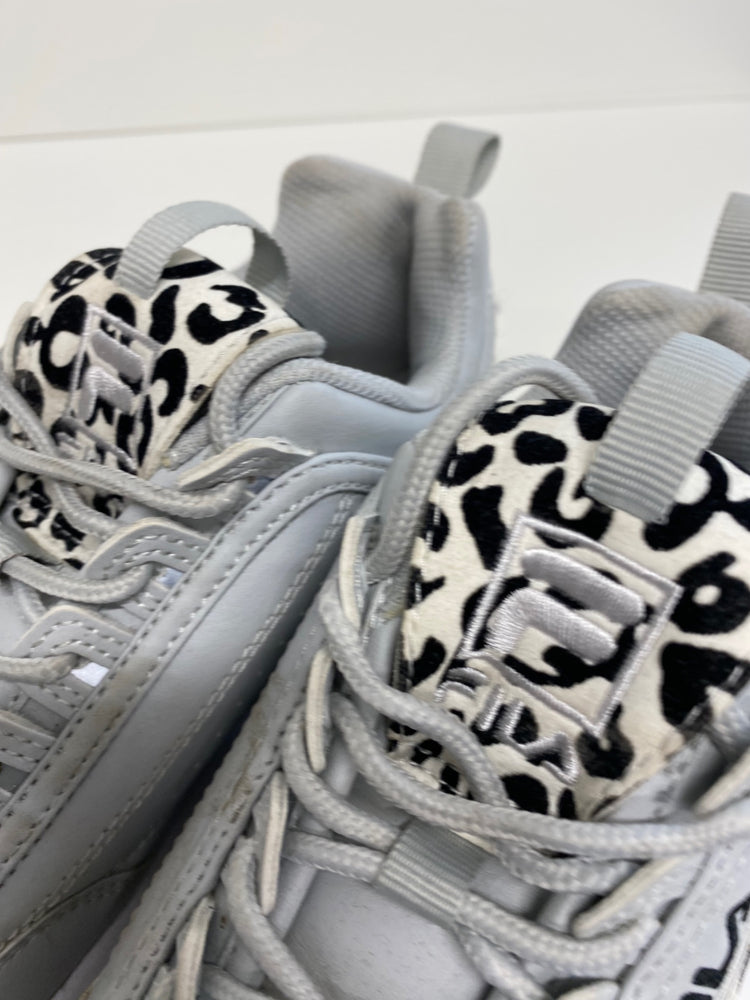 Fabulous FILA leopard disruptor Sneakers UK3 Light grey blue leopard print GC003