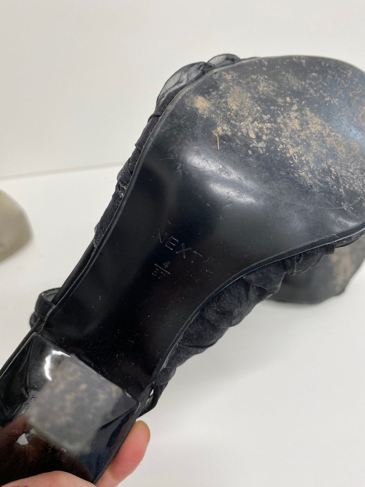 Fabulous Next Sandals UK4 Black stiletto evening party VT002