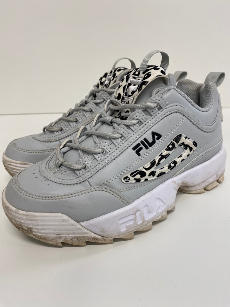 Fabulous FILA leopard disruptor Sneakers UK3 Light grey blue leopard print GC003