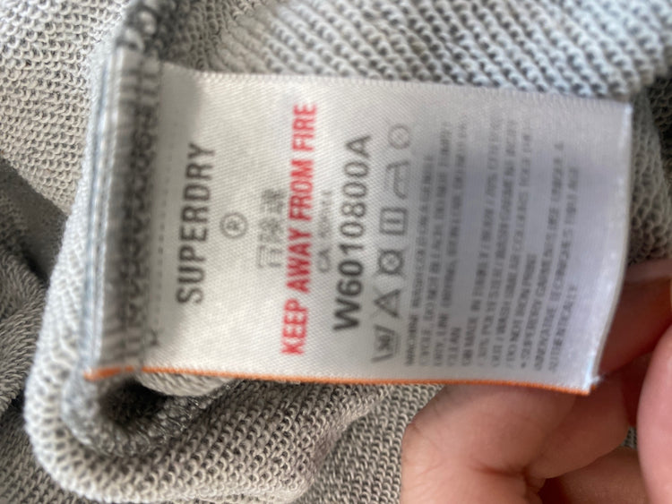Fabulous Superdry Crop top UK12 Gray thick VT002