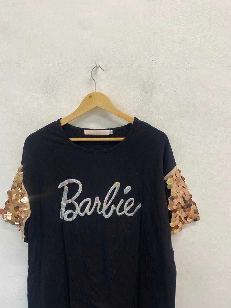 Fabulous Barbie x Missguided T-Shirt UK8 Black GC003