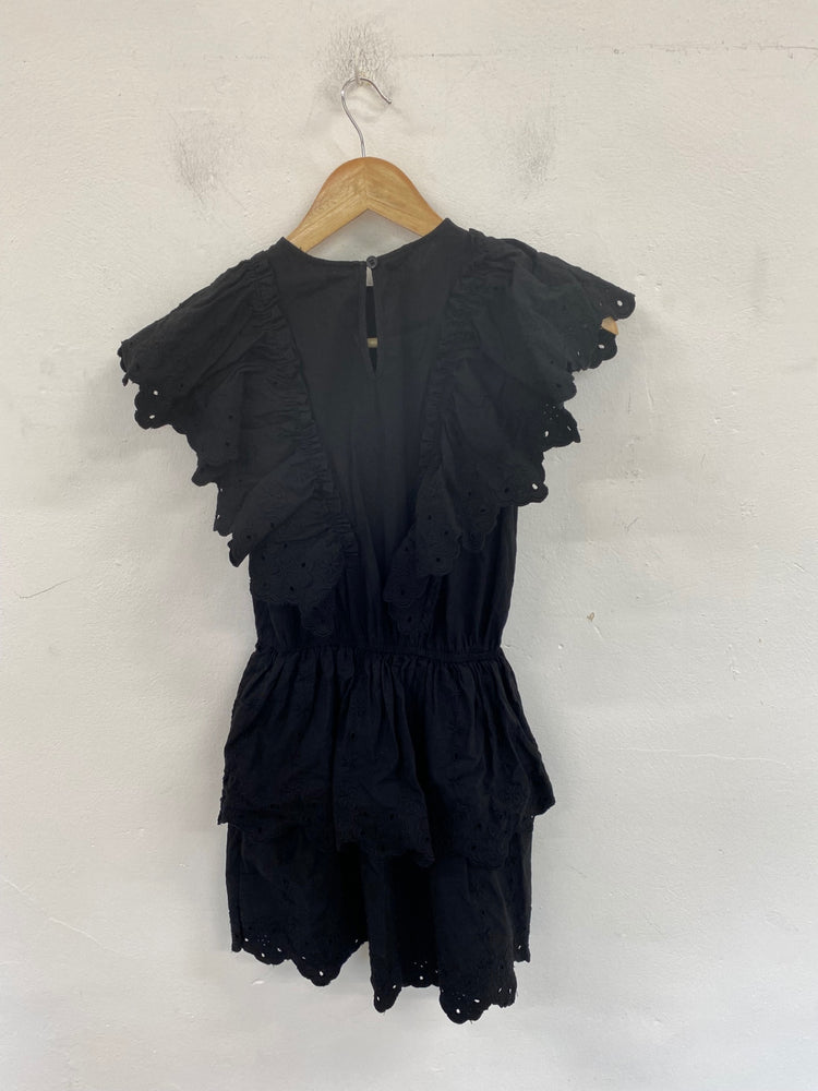 Fabulous H&M Mini Broderie Dress UK XXS Black VT002