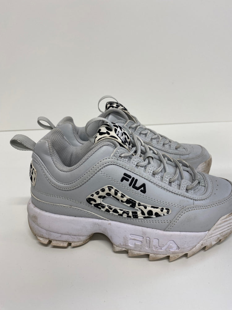 Fabulous FILA leopard disruptor Sneakers UK3 Light grey blue leopard print GC003