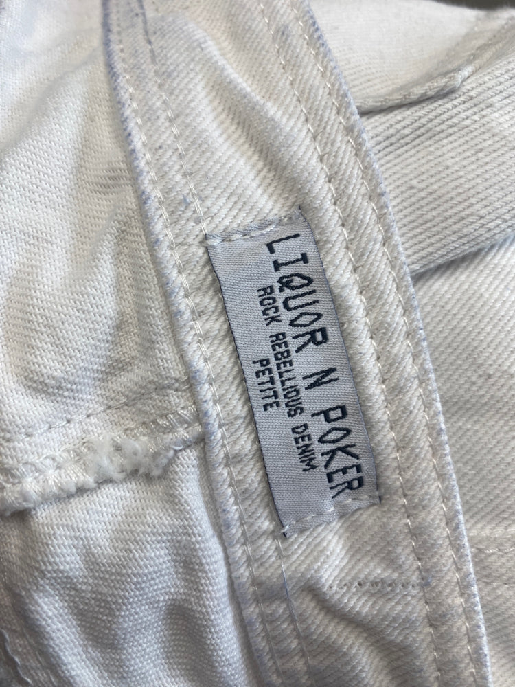 Fabulous Liquor n poker Pinafore Dress UK10 White sparkle GC003